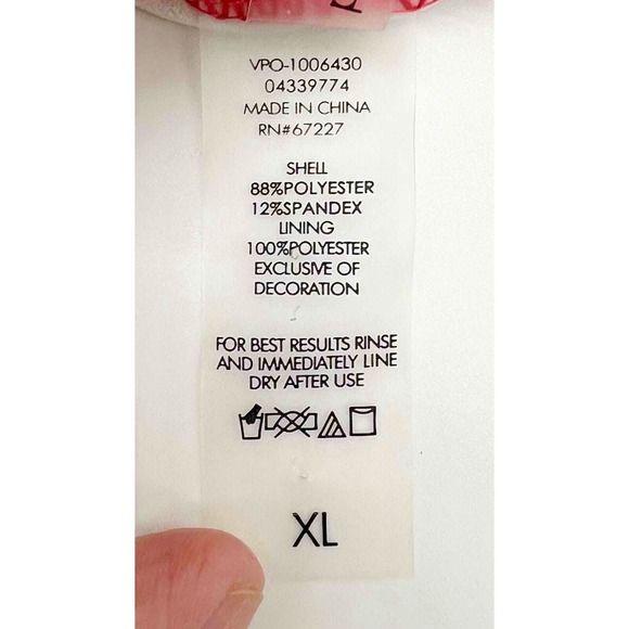 Bobbie Brooks Floral Halter Swim Top V Neck Tie In Back XL Beach Vacation Summer - Picture 8 of 10